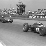 8 Jack Brabham - Brabham-Climax, 6 Bruce McLaren - Cooper-Climax, 9 Dan Gurney - Brabham Climax