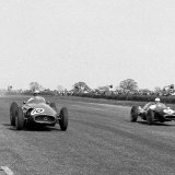 RE 925 - 10 Giorgio Scarlatti - Maserati 250F being passed by 5 Roy Salvadori - Cooper-Climax T45